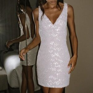 Meshki Louanne Daisy Beaded Mini Dress
